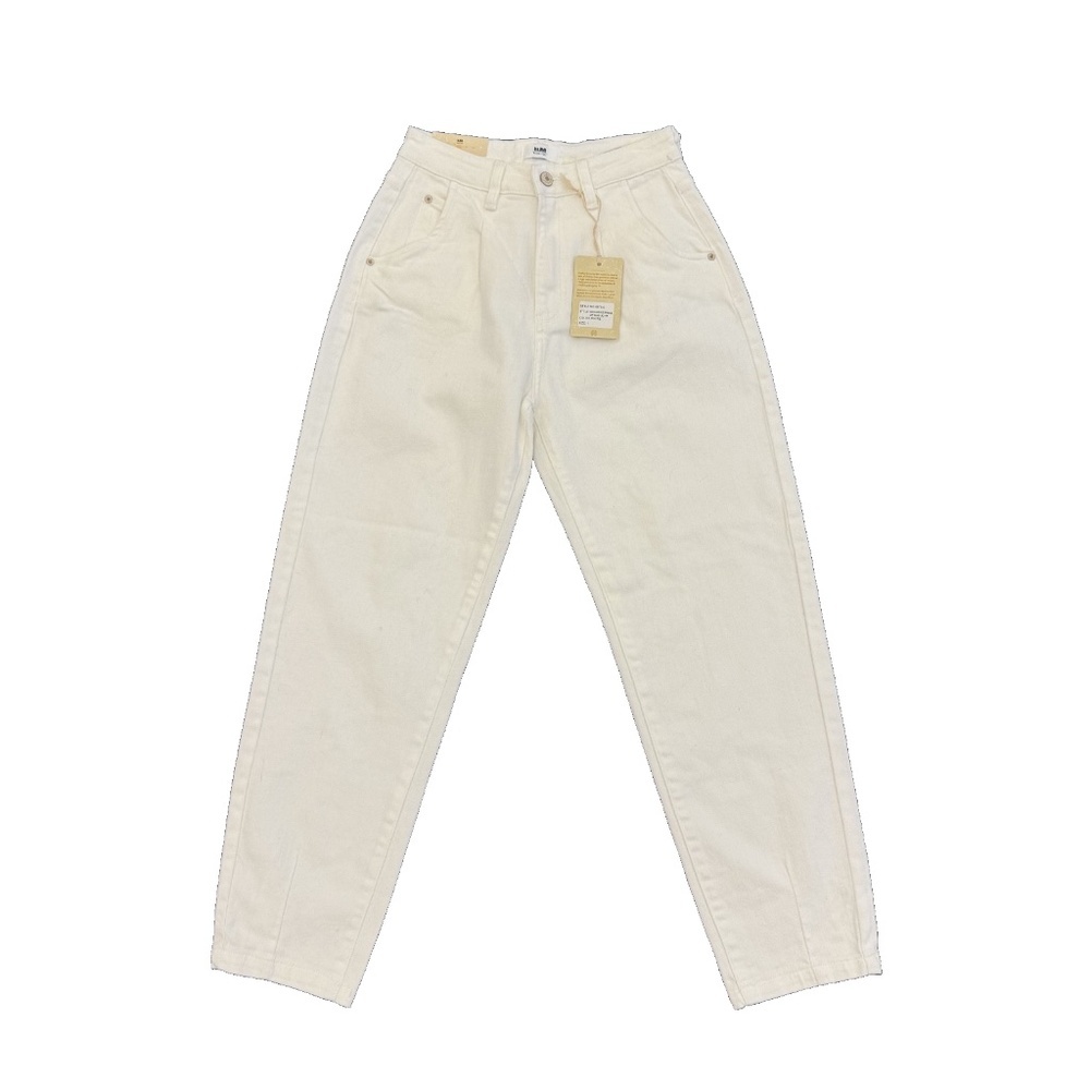 L&M Black Label White Barrel High Rise Roll Up Slouchy Jeans Size 1 (NWT)